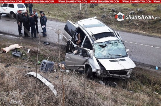 Լոռի բերդ գյուղի մոտակայքում «Mercedes Vito»–ն բախվել է էլեկտրասյանը. վարորդը և 4 երիտասարդ ուղևորները տեղափոխվել են հիվանդանոց