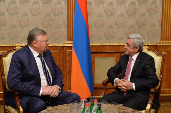 Նախագահն ընդունել է Եվրասիական զարգացման բանկի կառավարման խորհրդի նախագահ Անդրեյ Բելյանինովին