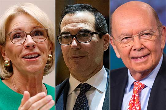 Թրամփի վարչակազմի երեք նախարարների միասնական եկամուտը կազմել է 150 միլիոն դոլար