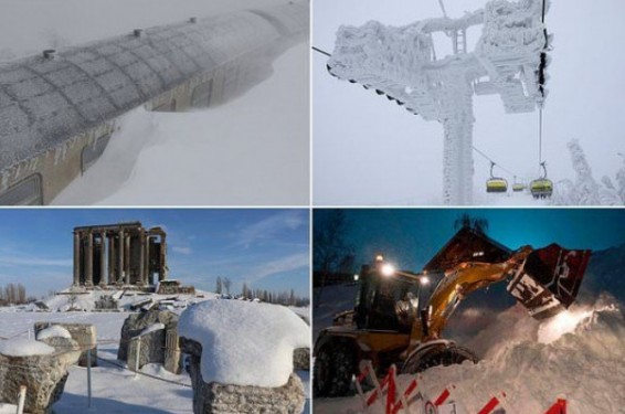 Եվրոպայում շարունակվում է «ձյան քաոսը». Daily Mail-ն ուշագրավ ֆոտոշարքով անդրադարձել է Եվրոպայում 14 զոհի պատճառ դարձած սաստիկ ցրտին
