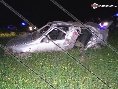 Արմավիրի մարզում Opel-ը մի քանի պտույտ կողաշրջվելով հայտնվել է դաշտում. կա 1 զոհ, 1 վիրավոր