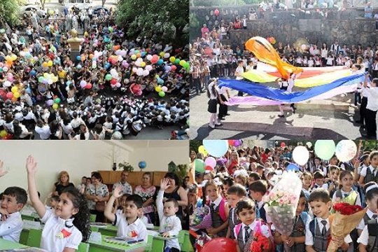 Սեպտեմբերի 1-ին տոնական միջոցառումներ են անցկացվել մայրաքաղաք բոլոր վարչական շրջանների դպրոցներում