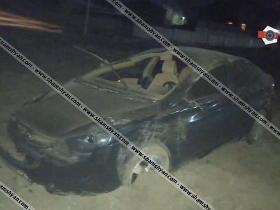 Մերկասառույցի պատճառով Գեղարքունիքում Hyundai Elantra-ն շրջվել և հայտնվել է դաշտում. կան վիրավորներ