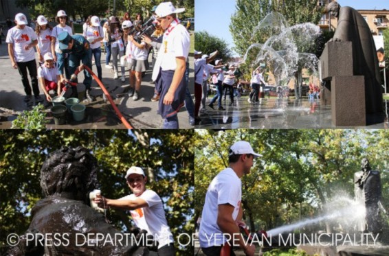 «Էրեբունի-Երևան» տոնի շրջանակներում լվացվել են մայրաքաղաքի հուշարձանները
