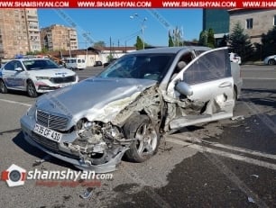 «Գազպրոմ»-ի դիմաց բախվել են 46 համարի երթուղին սպասարկող ավտոբուսն ու Mercedes-ը. կա վիրավոր