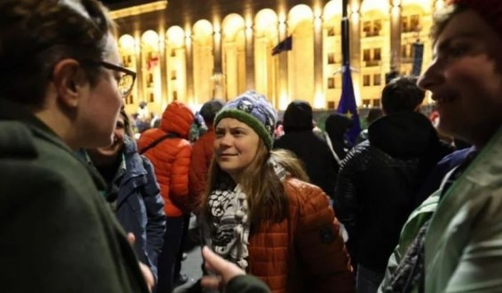 Оппозиция в Грузии требует перевыборов, акцию протеста поддержала Грета Тунберг