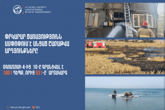 Տուժել է 172, զոհվել՝ 9 մարդ, փրկվել՝ 15 մարդ. Փրկարար ծառայությունն ամփոփում է շաբաթը