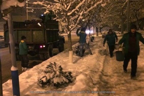 Ձնամաքրման աշխատանքները շարունակվել են ողջ գիշերվա ընթացքում