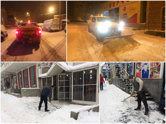 Դավթաշենում ձնամաքրման աշխատանքներին միացել են տնտեսվարողները