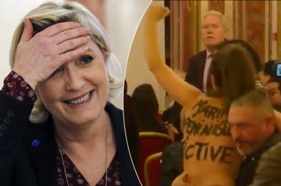 Photo. Femen-ի ակտիվիստները Լը Պենի դեմ ուղղված ակցիա են անցկացրել