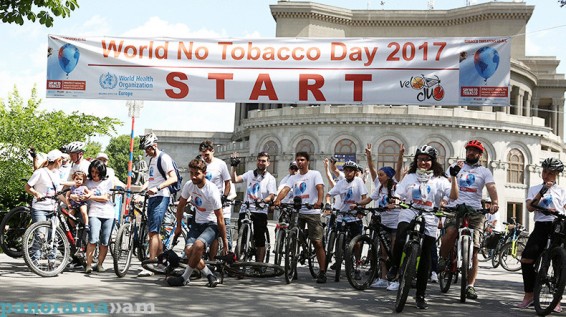 Video. Հեծանվավազք՝ նվիրված առանց ծխախոտի համաշխարհային օրվան